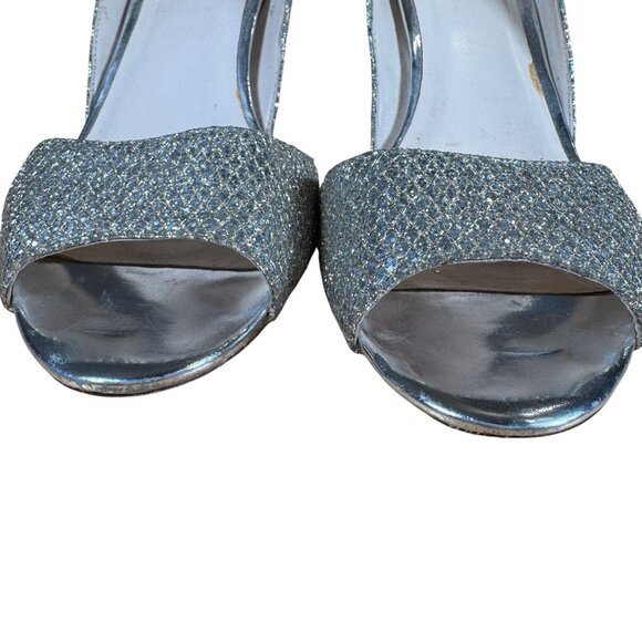 Cole Haan Women's Antonia Open Toe Dress Pump Silver Gold Metallic Size 7.5 - Picture 7 of 9